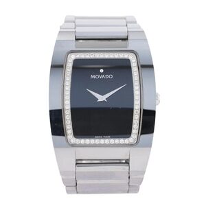 Movado Silver and Black Watch